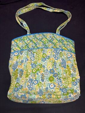 Vera Bradley Blue & Green Floral Quilted Tote